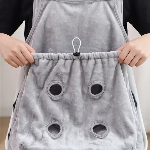Cat Nail Trimming Apron with 4 Paw Holes